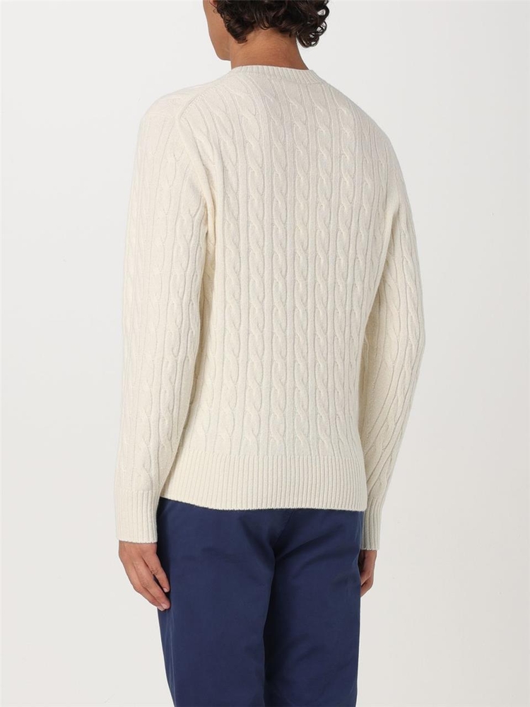 라코스테 FW24 Lacoste pullover in wool knit AH2924 XFJ Cream