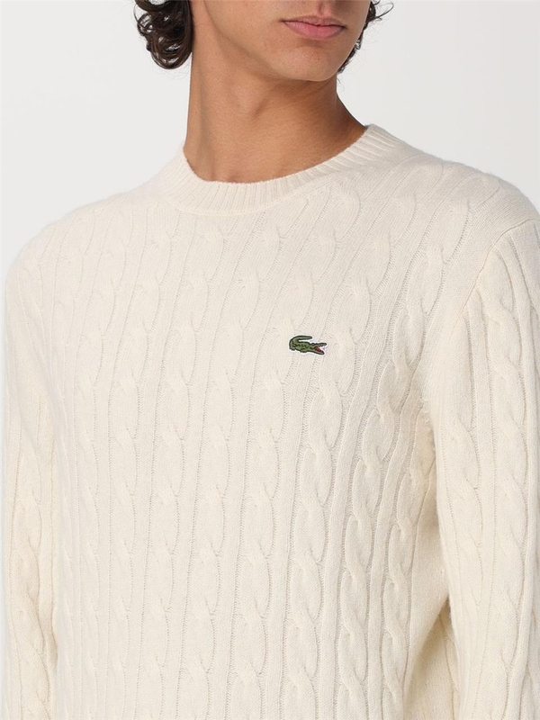 라코스테 FW24 Lacoste pullover in wool knit AH2924 XFJ Cream