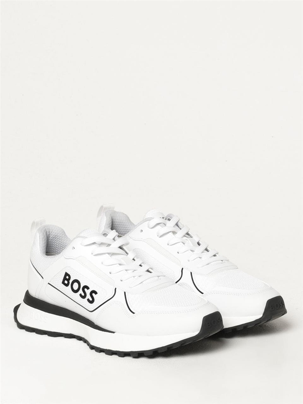 보스 FW24 Sneakers Boss in gomma e mesh 50521976 101 White