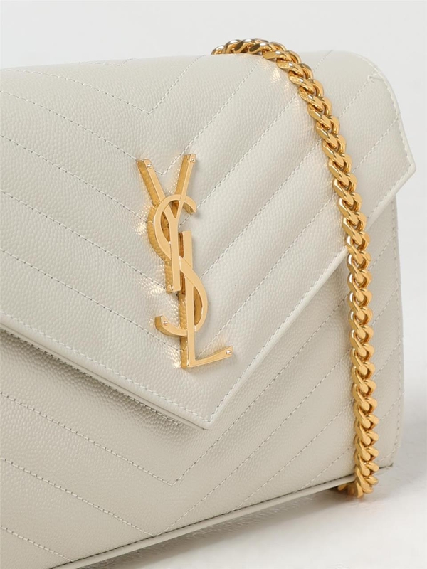 생로랑 FW24 Cassandre Saint Laurent bag in grain de poudre leather 377828BOW01 9207 Cream