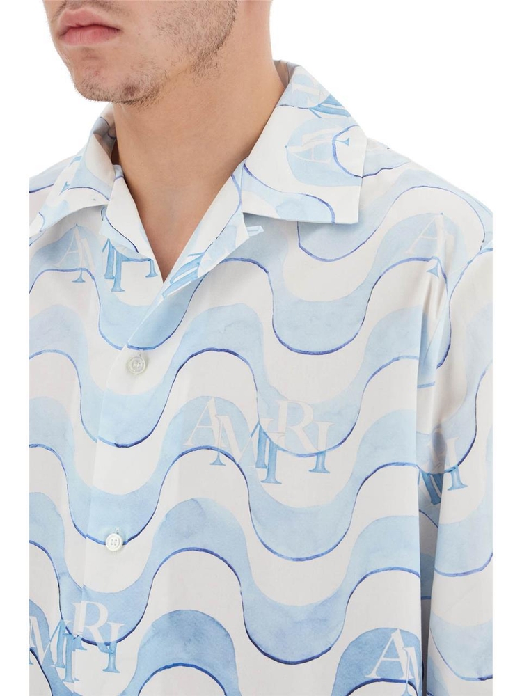 아미리 FW24 printed cotton shirt AMSTBW1012 CERULEAN