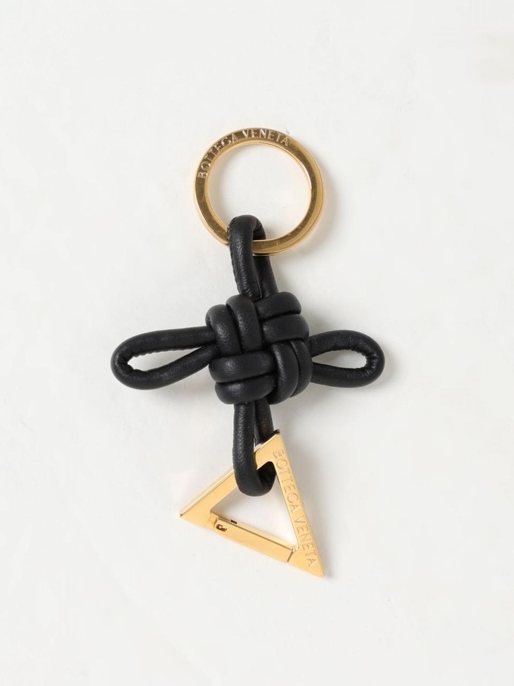 보테가베네타 FW24 Bottega Veneta Triangle Keychain in Woven Leather 619100V0050 8425 Black