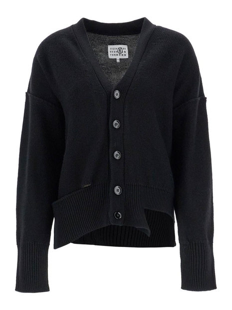 MM6 메종 마르지엘라 FW24 destroyed cardigan sweater S52HP0019 M13044 BLACK