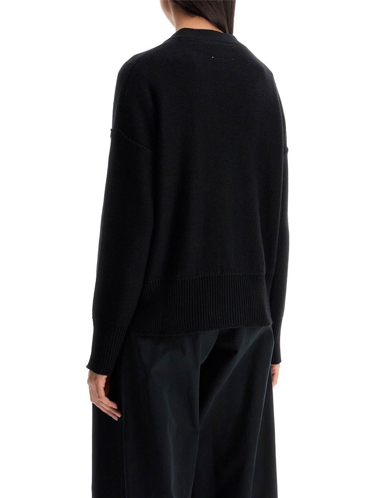 MM6 메종 마르지엘라 FW24 destroyed cardigan sweater S52HP0019 M13044 BLACK