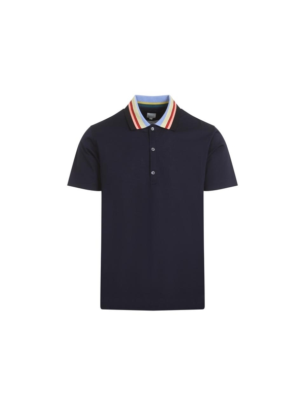 폴 스미스 SS25 Paul Smith Stripe Collar Polo Shirt M1R127Z.P00089 Blue