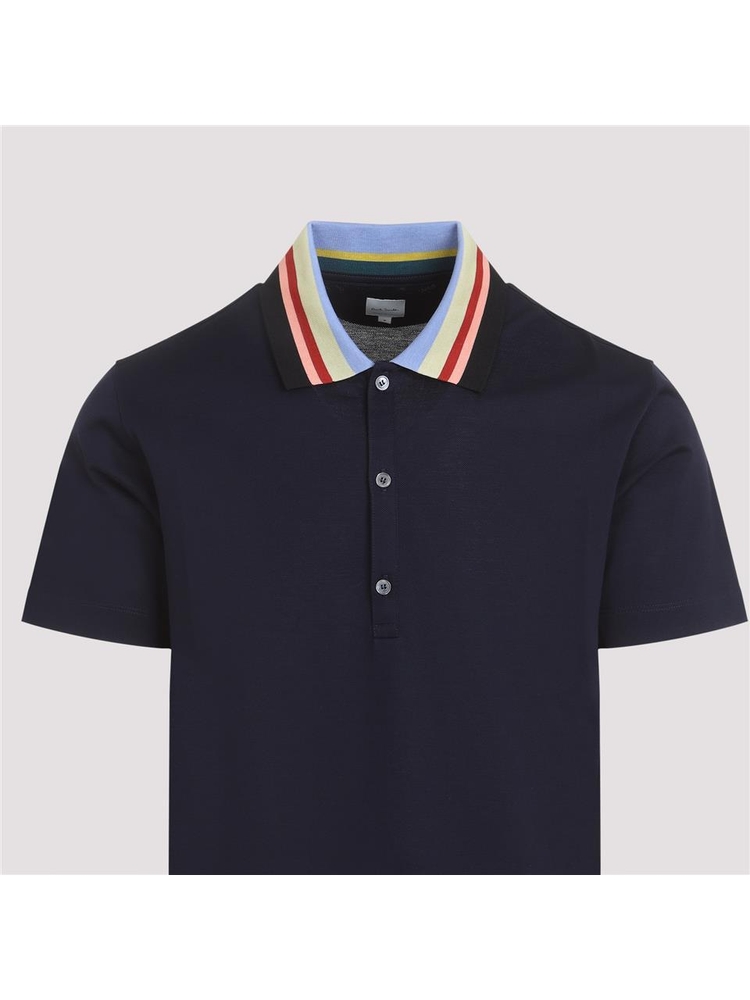 폴 스미스 SS25 Paul Smith Stripe Collar Polo Shirt M1R127Z.P00089 Blue