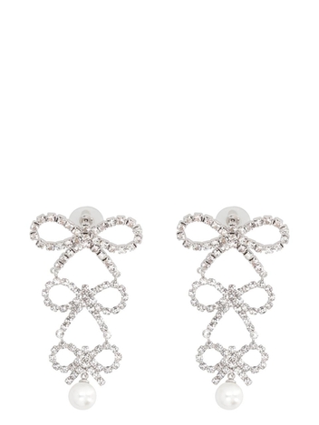 셀프포트레이트 FW24 Bow earrings with crystals and pearl AW24602SL_SILVER Silver