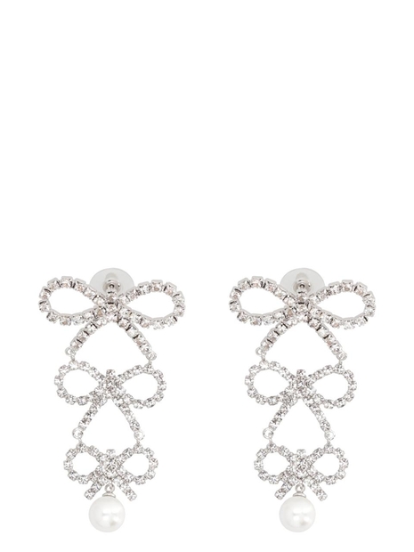 셀프포트레이트 FW24 Bow earrings with crystals and pearl AW24602SL_SILVER Silver