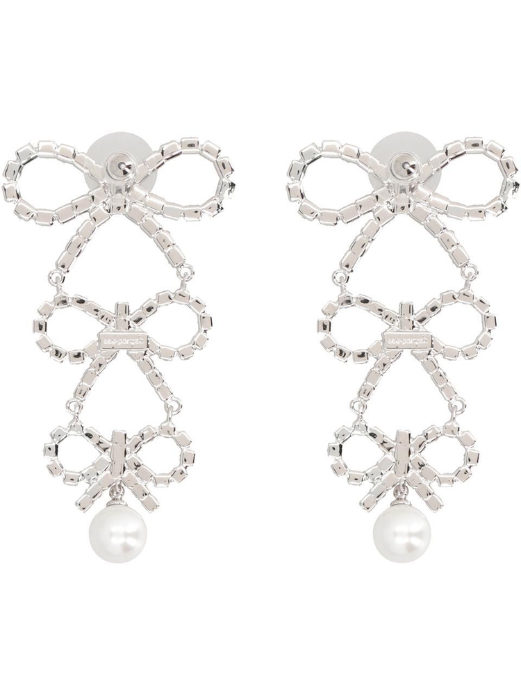 셀프포트레이트 FW24 Bow earrings with crystals and pearl AW24602SL_SILVER Silver