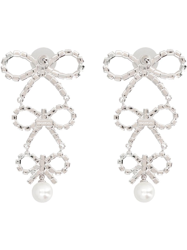 셀프포트레이트 FW24 Bow earrings with crystals and pearl AW24602SL_SILVER Silver