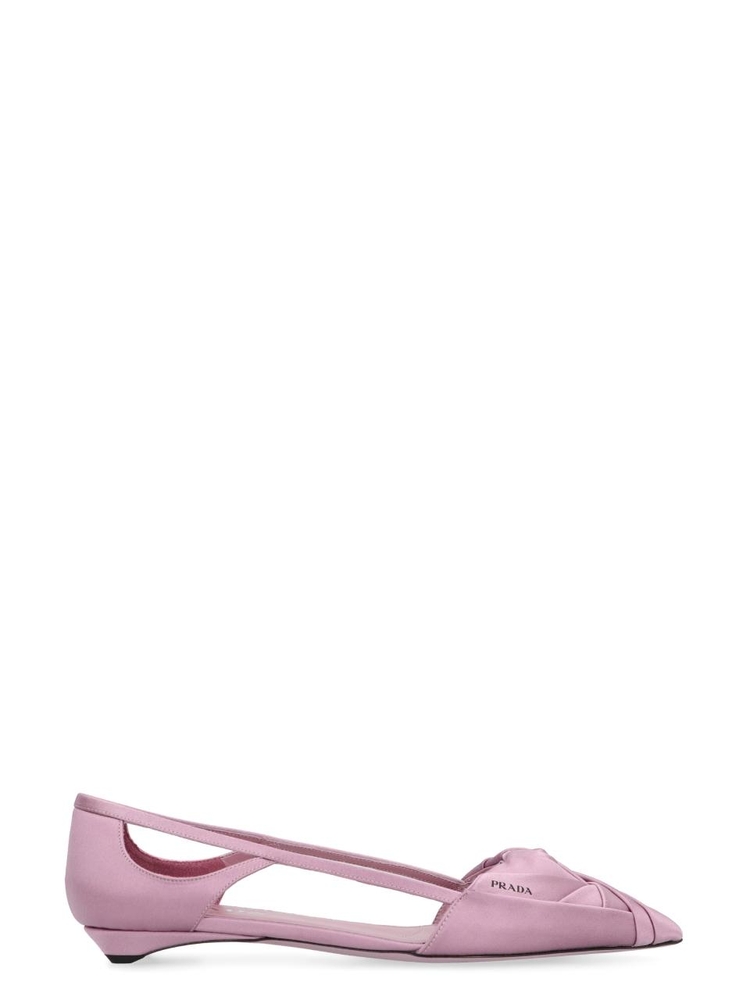 프라다 FW24 Satin ballet flats 1F734NF015049_F0378 Pink