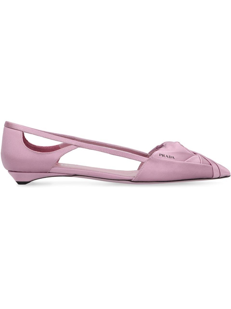 프라다 FW24 Satin ballet flats 1F734NF015049_F0378 Pink