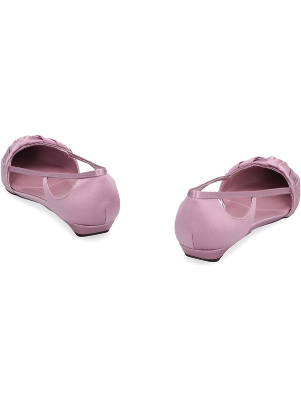 프라다 FW24 Satin ballet flats 1F734NF015049_F0378 Pink