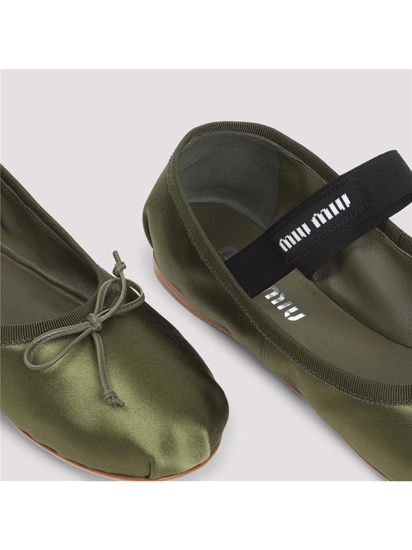 미우미우 SS25 Miu Miu Ballerinas 5F794DFDX05.QU6 Green