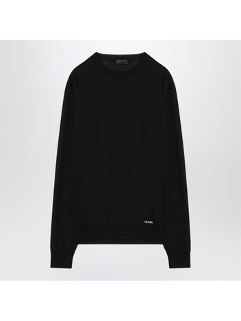 프라다 SS25 Prada Black recycled silk jumper UMB927OOO16AI Black