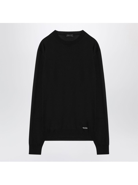 프라다 SS25 Prada Black recycled silk jumper UMB927OOO16AI Black