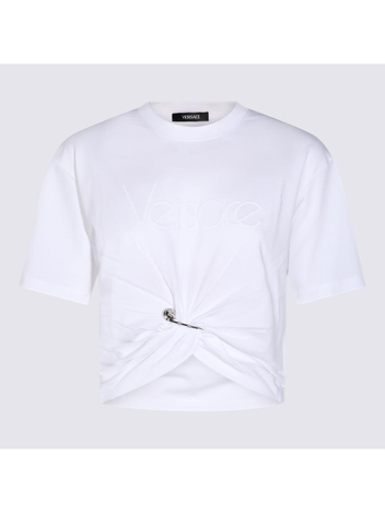 베르사체 SS25 Versace T-shirts and Polos 10188981A136101W000 OPTICAL/WHITE