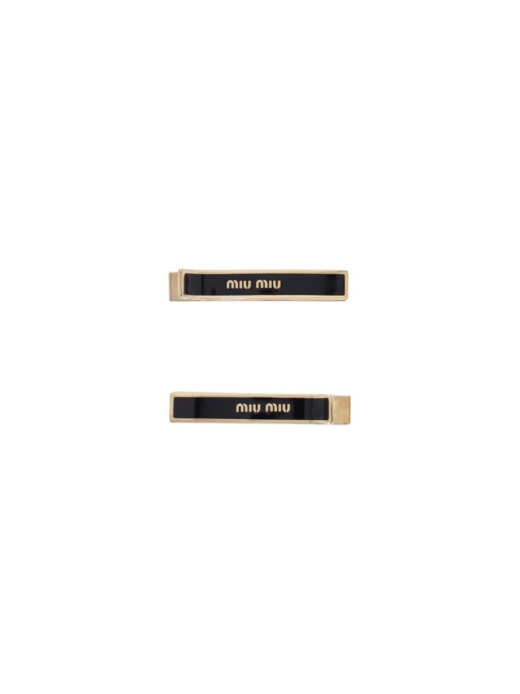 미우미우 SS25 enamel hair clips 5JF136 2F6T NERO