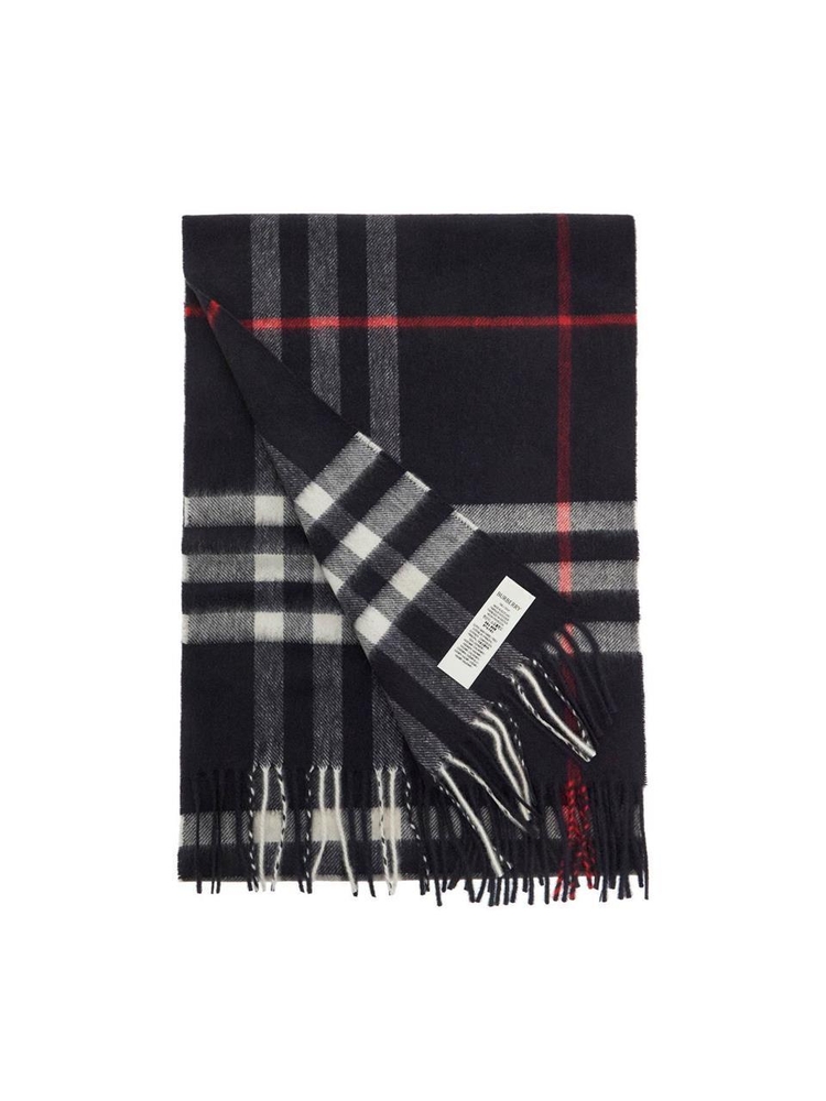 버버리 SS25 check cashmere scarf 8076582 NAVY