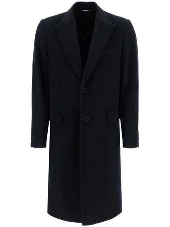 돌체앤가바나 FW24 single-breasted cashmere coat G039AT GI248 BLU SCURISSIMO 1