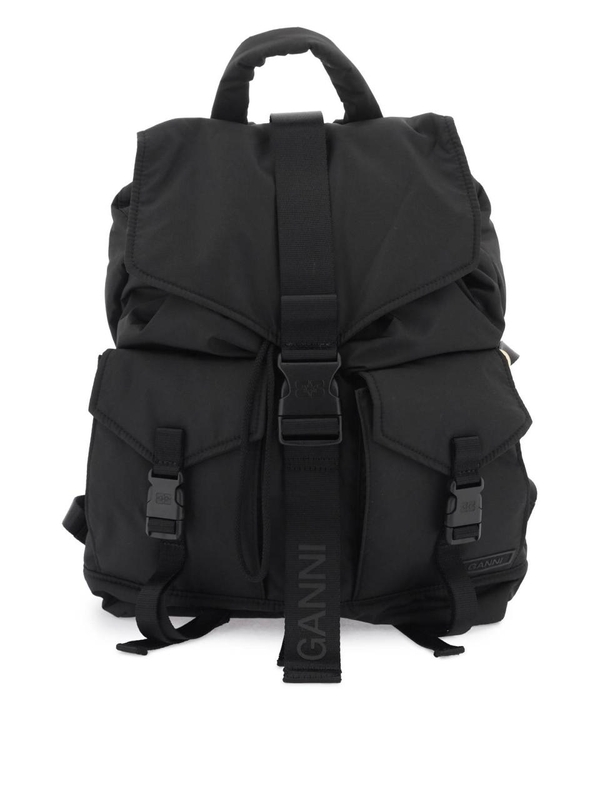 가니 SS25 nylon backpack for everyday A4755 BLACK