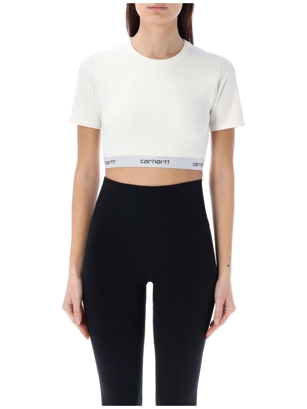 칼하트 FW24 Carhartt W SCRIPT CROP TOP I03322202XX White