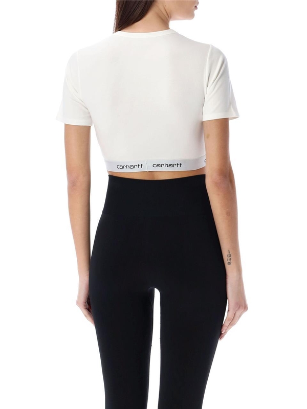 칼하트 FW24 Carhartt W SCRIPT CROP TOP I03322202XX White