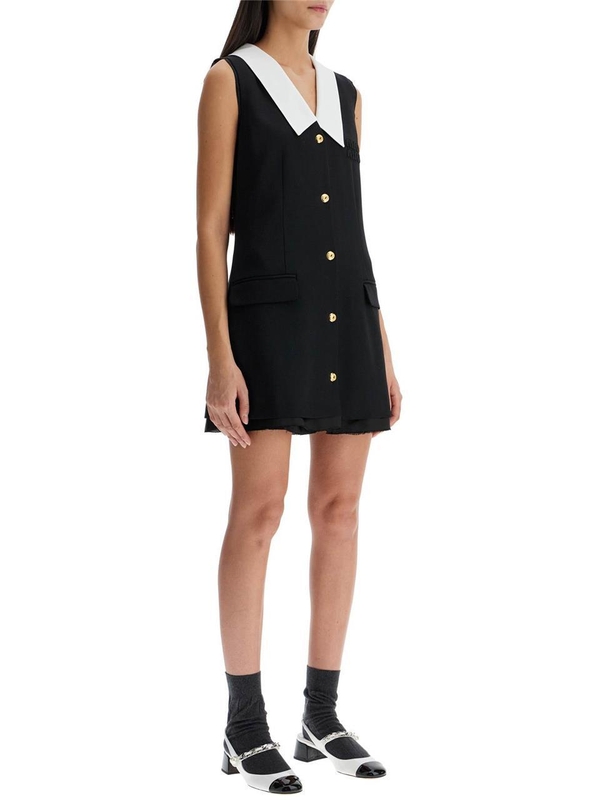 미우미우 SS25 sleeveless mini wool dress MF5620 1R1 NERO