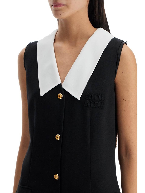 미우미우 SS25 sleeveless mini wool dress MF5620 1R1 NERO