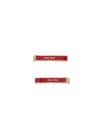 미우미우 SS25 enamel hair clips 5JF136 2F6T ROSSO