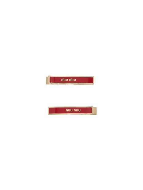 미우미우 SS25 enamel hair clips 5JF136 2F6T ROSSO