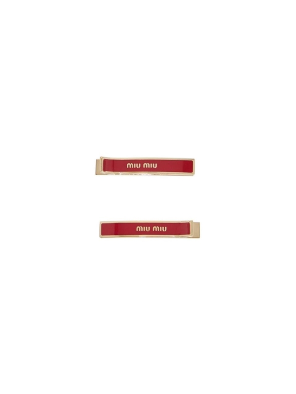 미우미우 SS25 enamel hair clips 5JF136 2F6T ROSSO