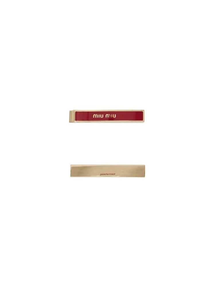 미우미우 SS25 enamel hair clips 5JF136 2F6T ROSSO