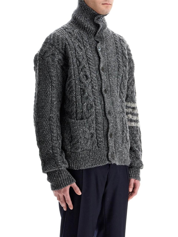 톰 브라운 FW24 4-bar mohair braided card MKC558A Y1506 MED GREY