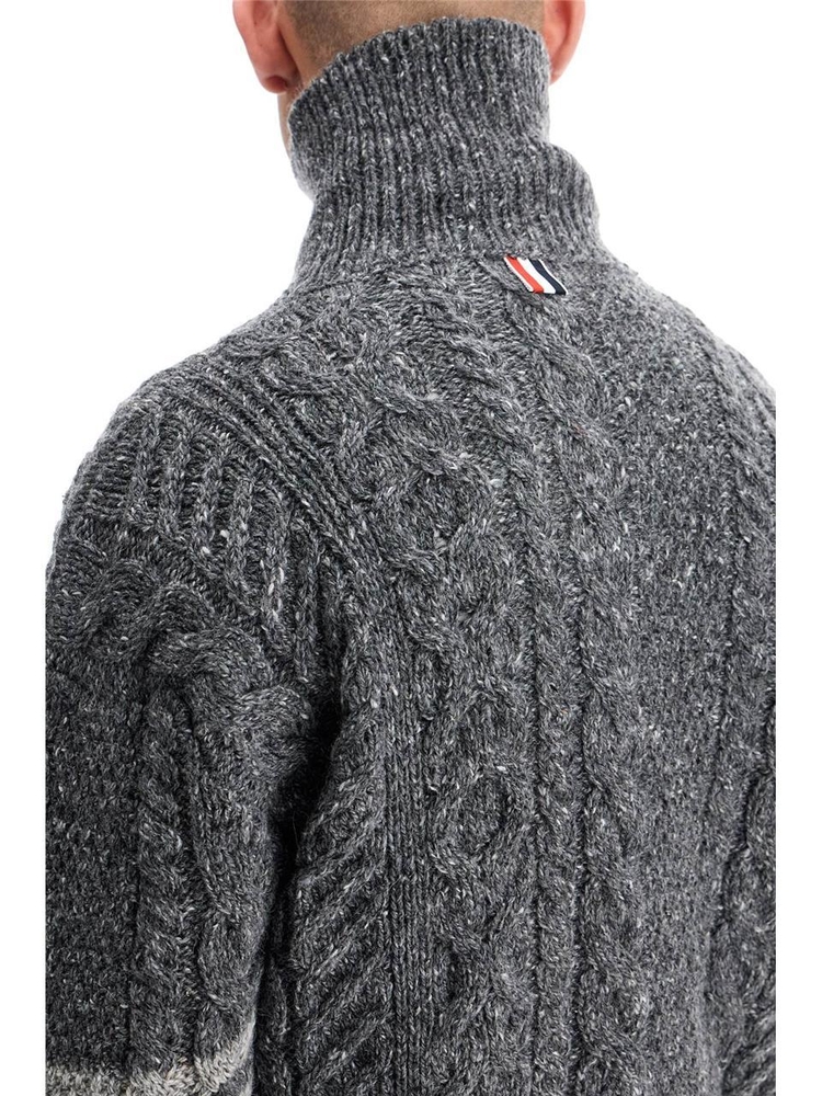 톰 브라운 FW24 4-bar mohair braided card MKC558A Y1506 MED GREY