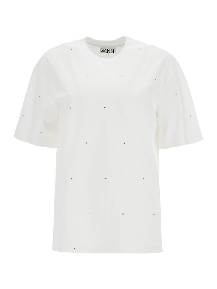 가니 SS25 t-shirt with rhin T4091 BRIGHT WHITE