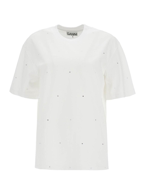 가니 SS25 t-shirt with rhin T4091 BRIGHT WHITE