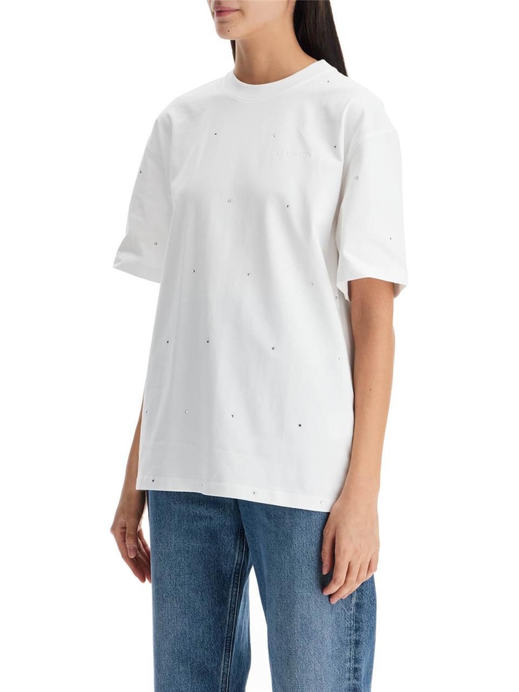 가니 SS25 t-shirt with rhin T4091 BRIGHT WHITE