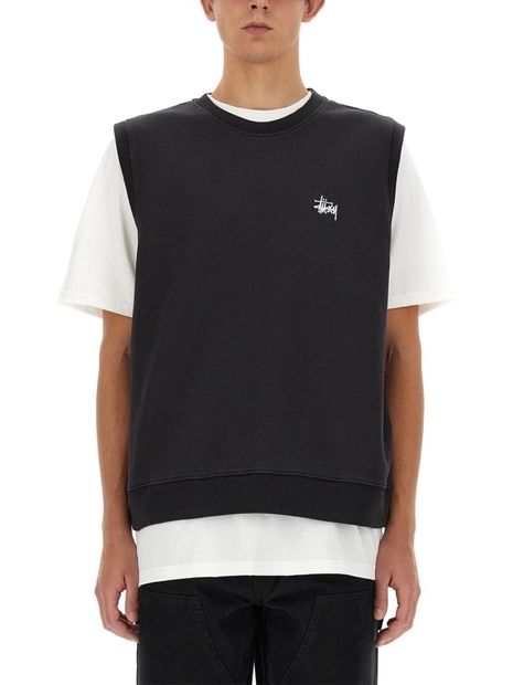 스투시 FW23 SWEAT VEST. FA118524_BLAC BLACK