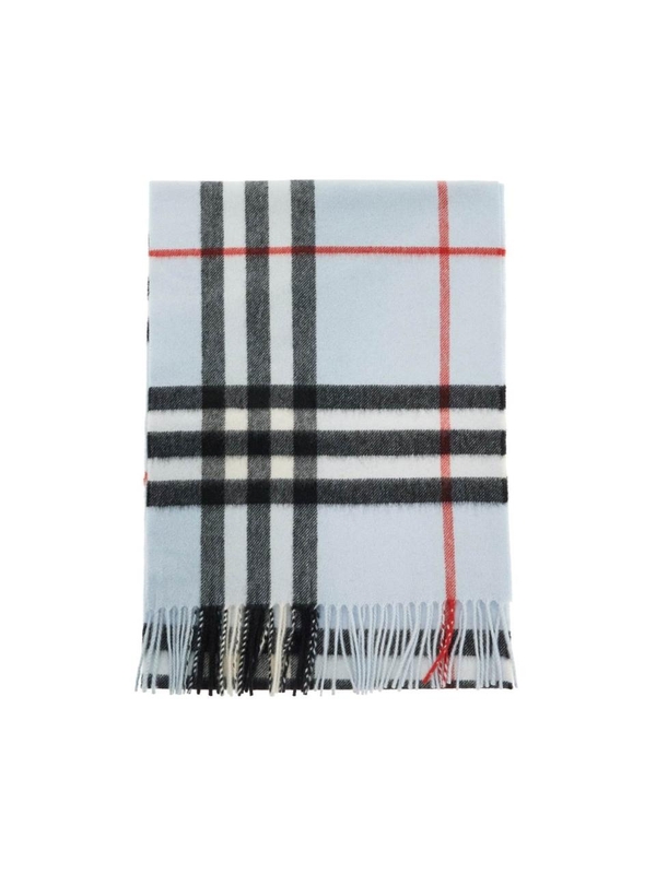 버버리 SS25 check cashmere scarf 8077882 PALE BLUE