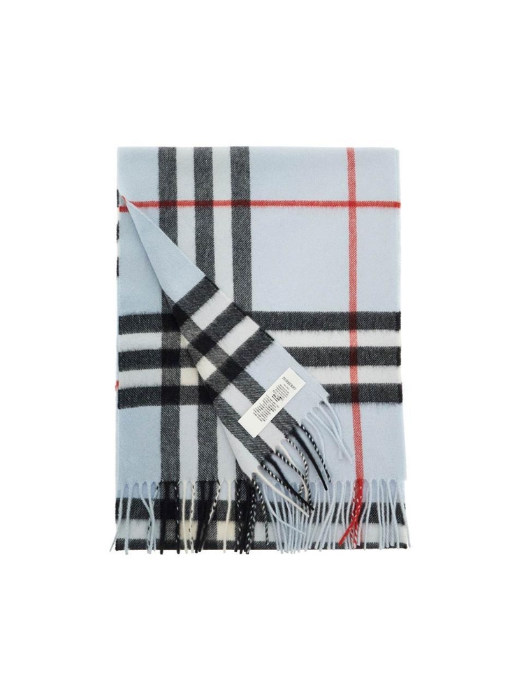 버버리 SS25 check cashmere scarf 8077882 PALE BLUE