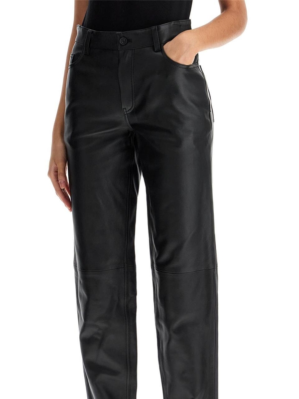 토템 FW24 five-pocket leather pants 244 WRB0229 LE0083 BLACK 001