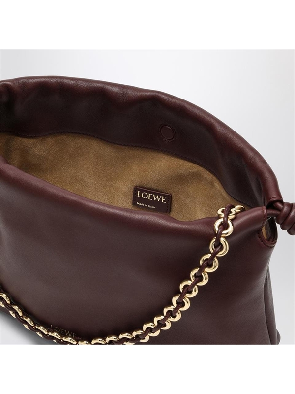 로에베 SS25 Loewe Flamenco Purse burgundy leather bag A411FCRX02LE Burgundy