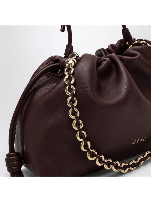 로에베 SS25 Loewe Flamenco Purse burgundy leather bag A411FCRX02LE Burgundy