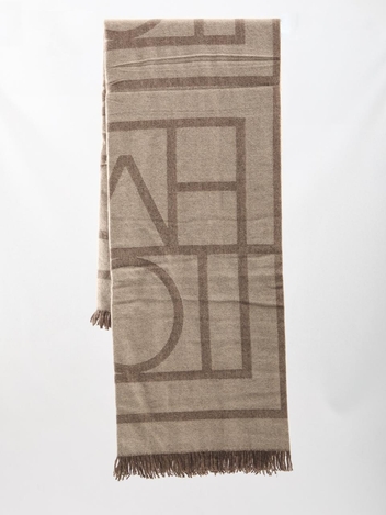 토템 SS25 Monogram scarf in wool and cashmere 213894_808_895 BROWN