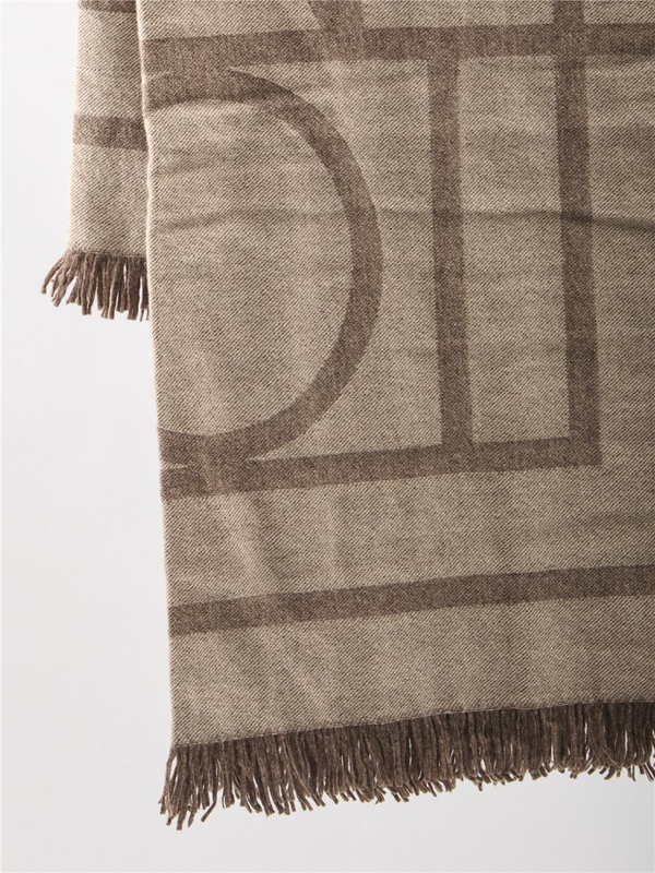 토템 SS25 Monogram scarf in wool and cashmere 213894_808_895 BROWN