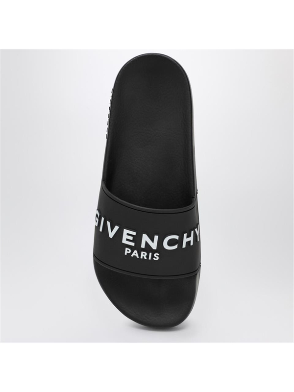 지방시 SS25 Givenchy Black slippers with logo BH301TH1H4 Black