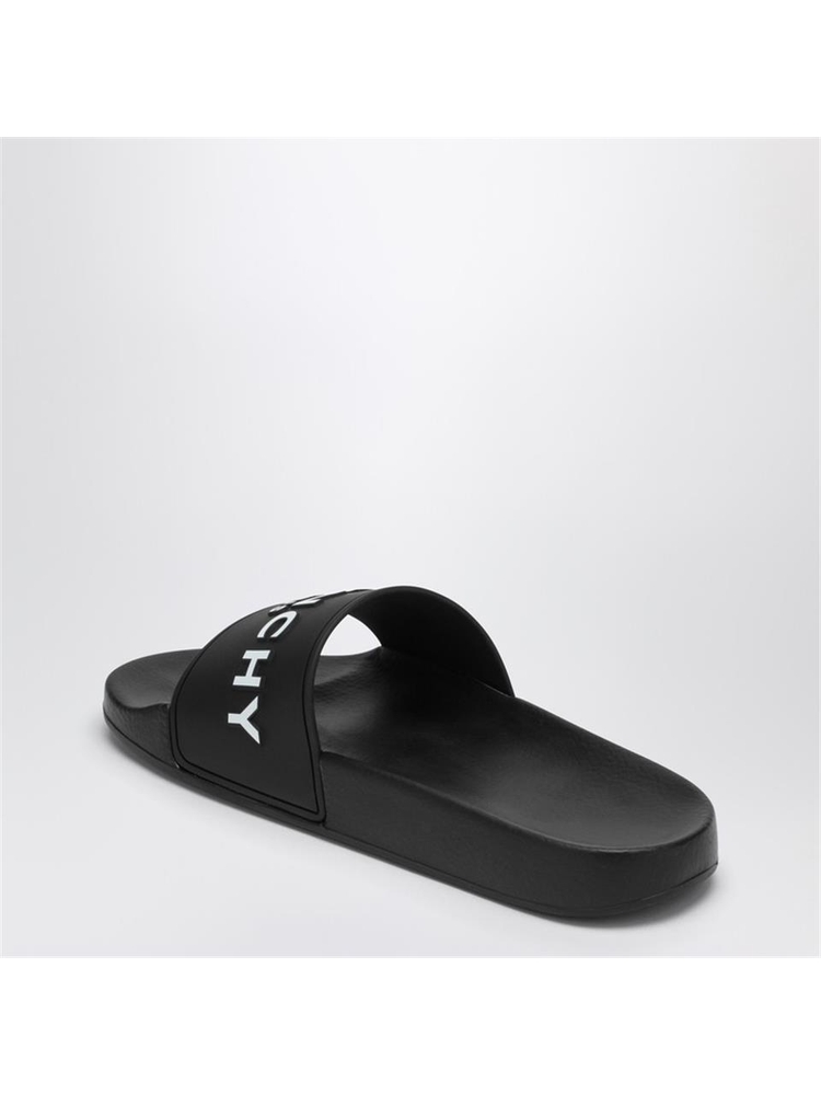 지방시 SS25 Givenchy Black slippers with logo BH301TH1H4 Black