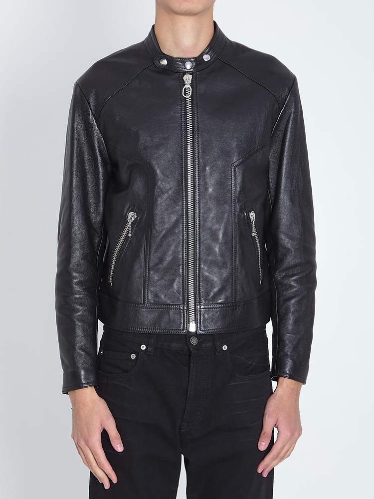 셀린느 FW24 Biker jacket in lambskin 2EK60619V_38NO BLACK