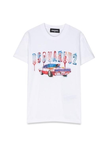 [해외배송] 23SS  키즈  디스퀘어드2 티셔츠 DQ1610K D00MMDQ100 WHITE